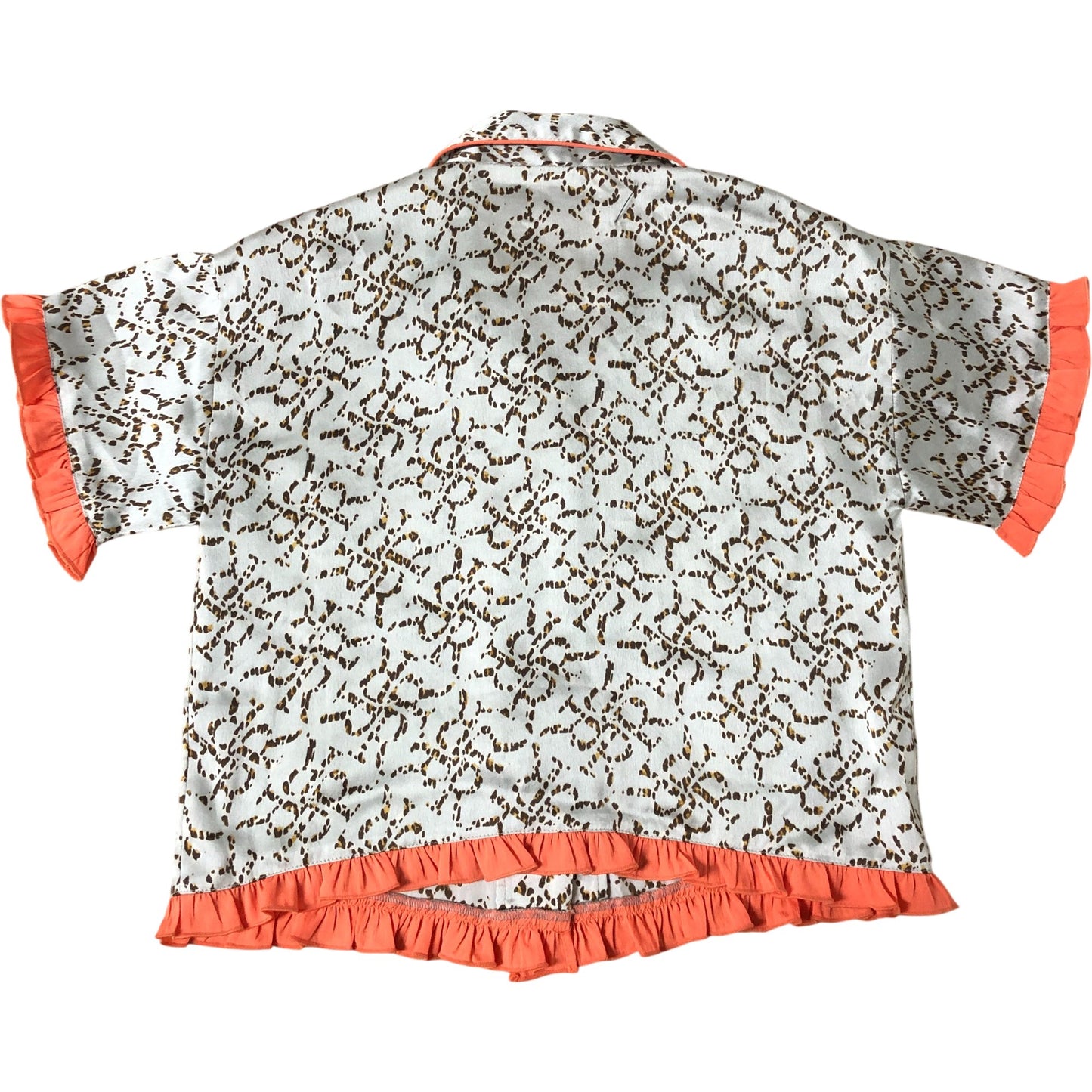 Girls Nightwear Pyjama Top Size 7-8 Years Animal Print Ruffle Detail
