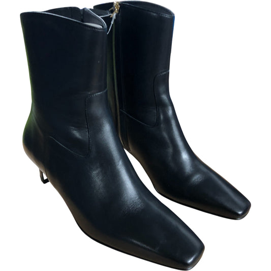 Alohas Ankle Boots UK6 Women's Pointed Toe Heeled Black Leather Size 39