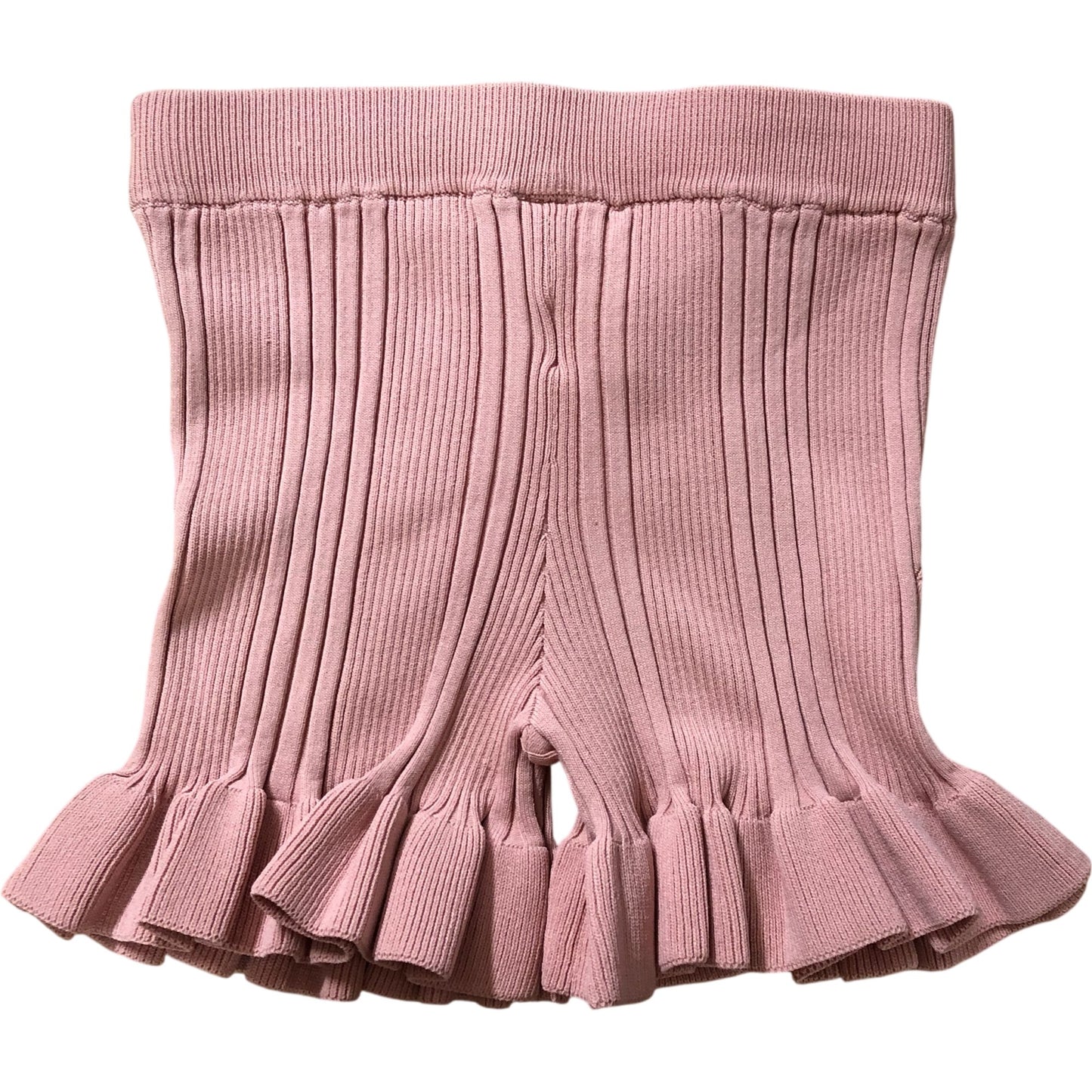 River Island 9-10 Years Girls Ribbed Frill Hem Shorts Pale Pink