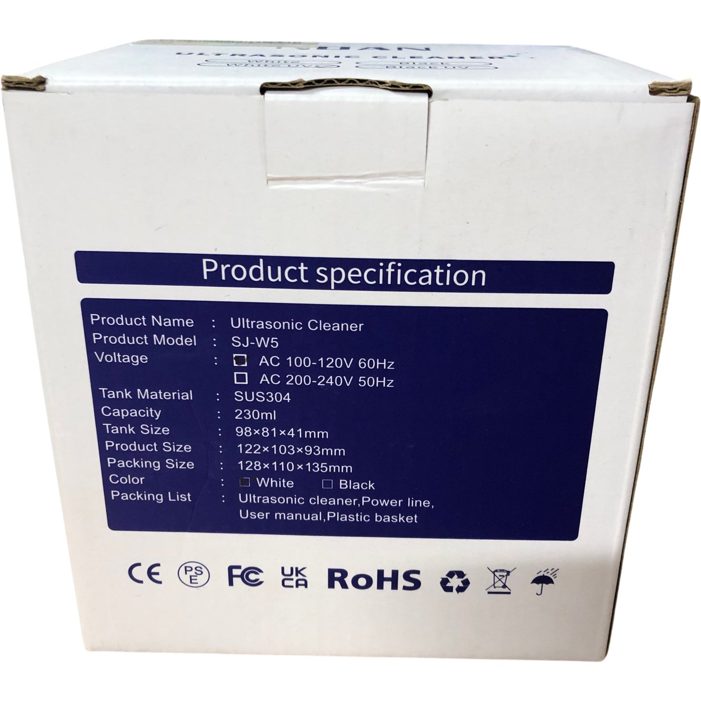 NDAN Ultrasonic Cleaner SJ-W5 230ml Touch Screen High Frequency Deep Clean