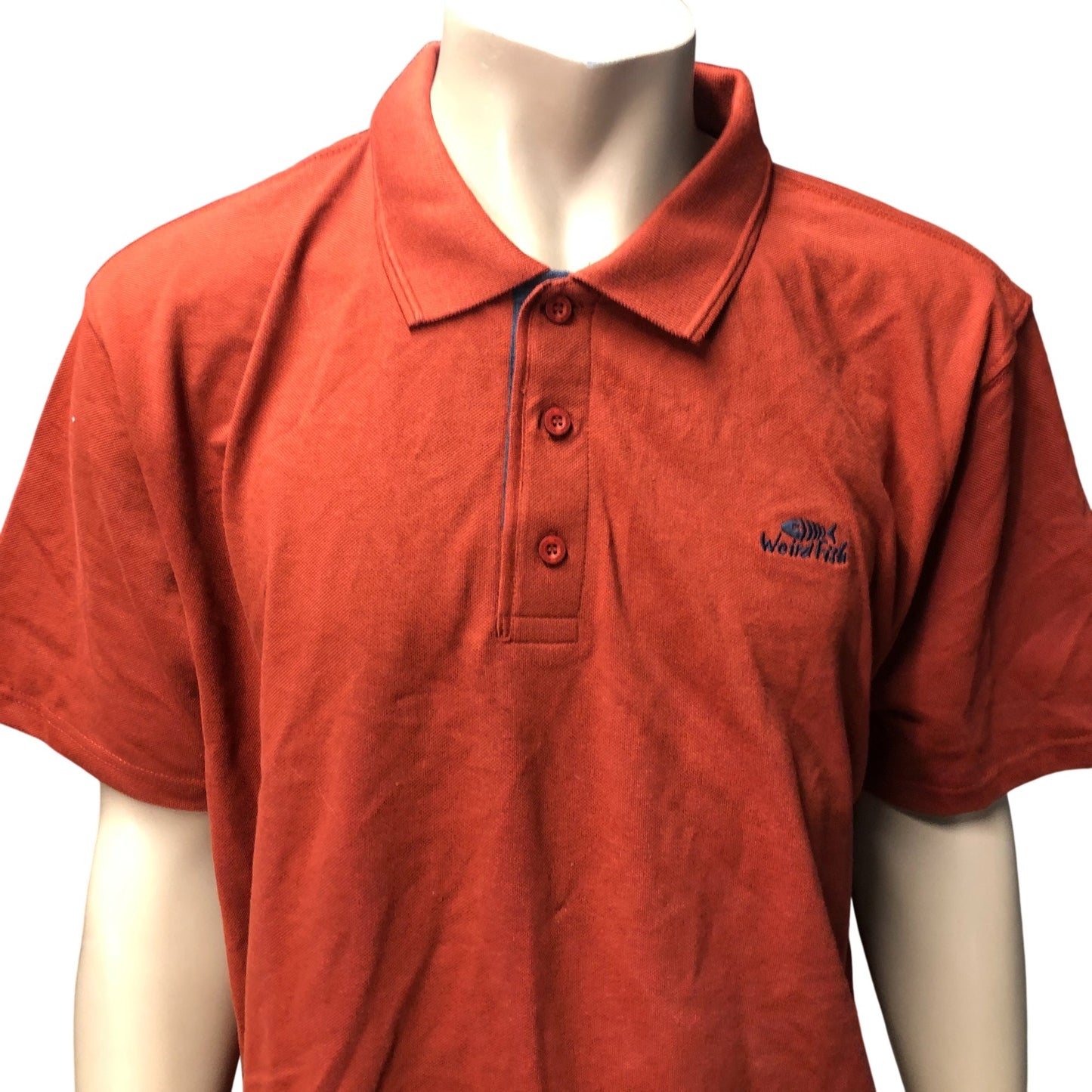 Weird Fish Polo Shirt 3XL Men's Organic Cotton Orange Casual Wear