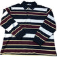 Red & Blue Striped Long Sleeve Polo Shirt Size M