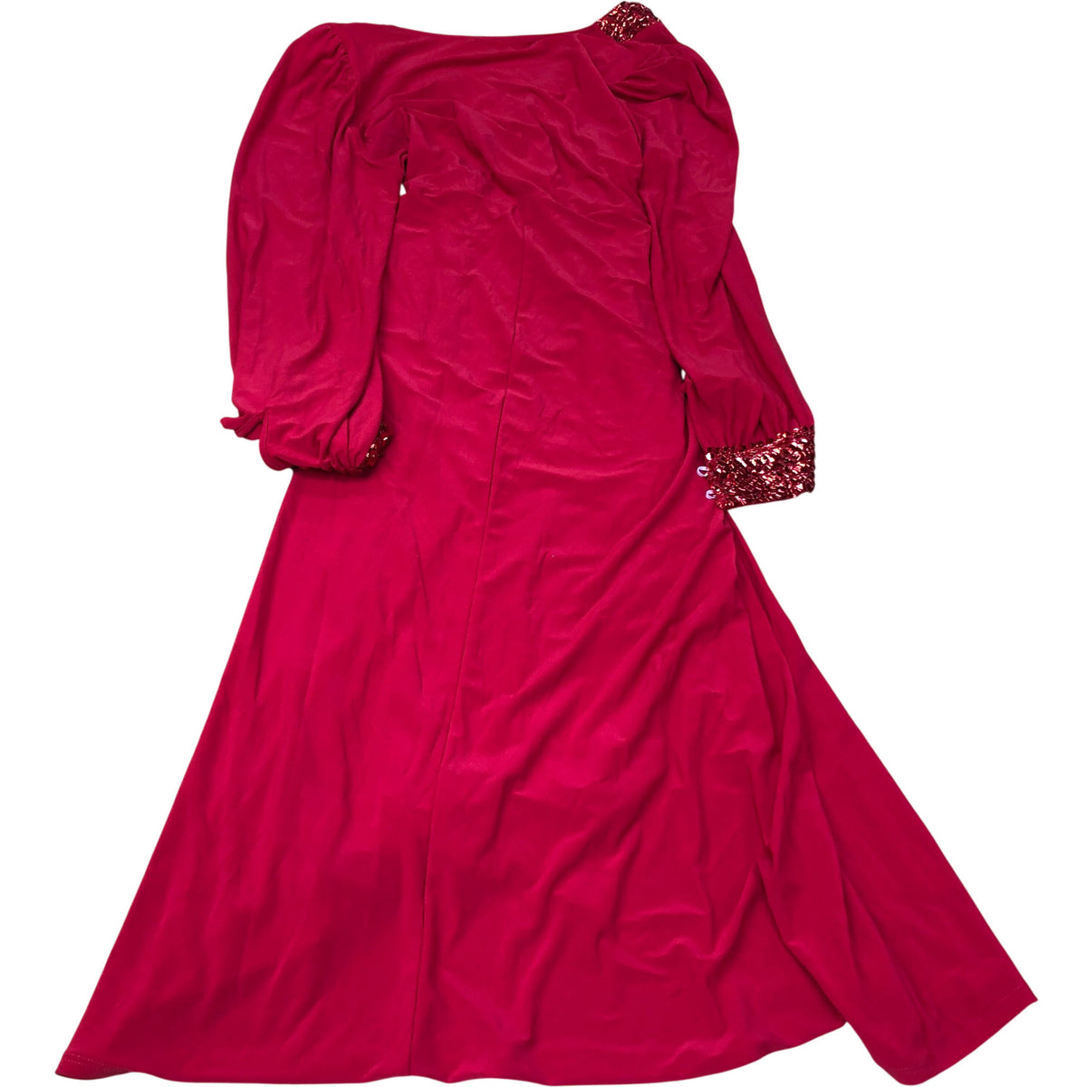 Roman Red Long Sleeve Sequin Dress Size 14 Women's Elegant Evening Wear