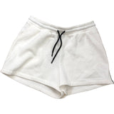River Island Women's White Sports Shorts Size L With Drawstring and Side Detail