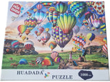 HUADADA 1000 Pieces Puzzle Vibrant Hot Air Balloons Scenic Landscape Jigsaw