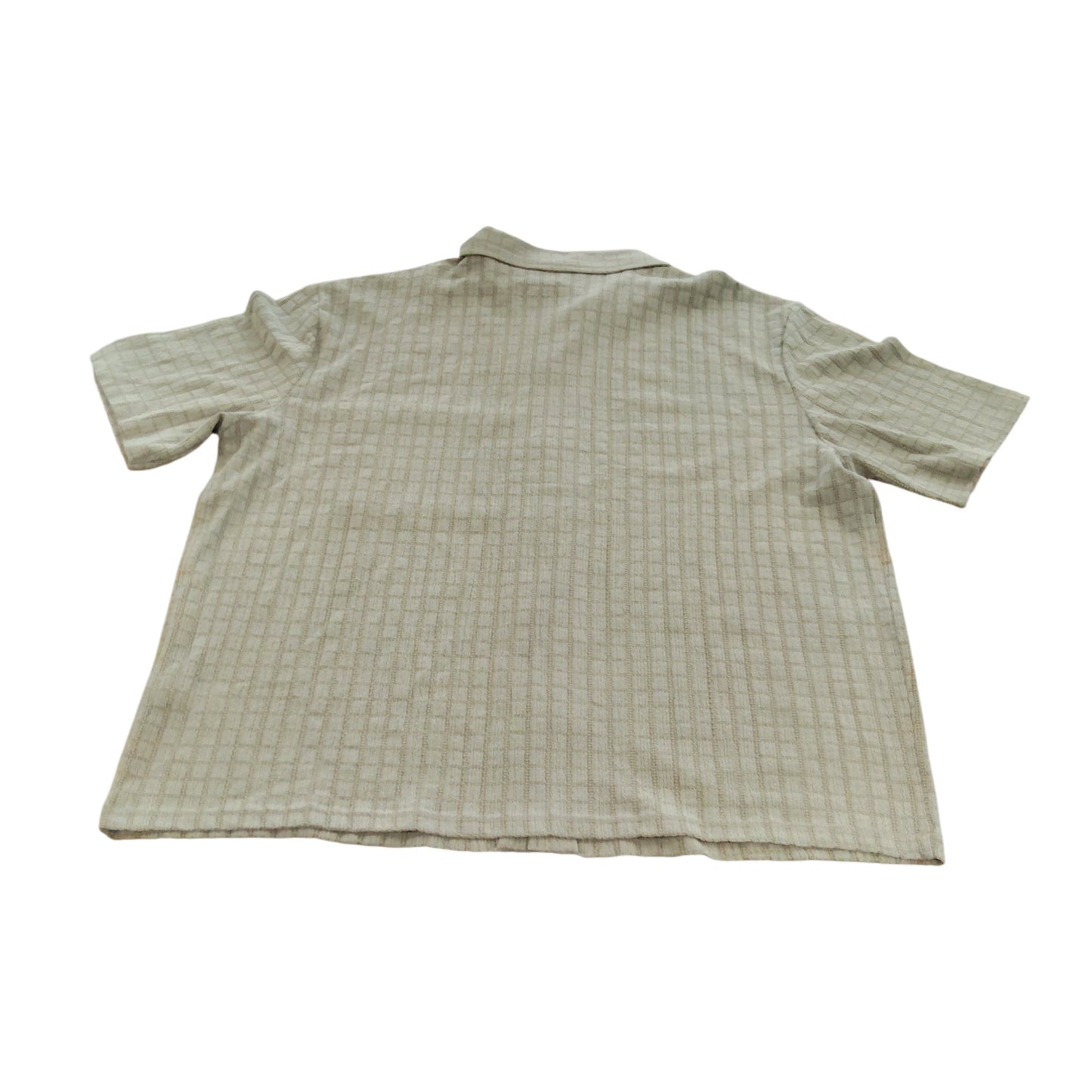 River Island Casual Short Sleeve Shirt UK XL Men's Green Texture Button Down