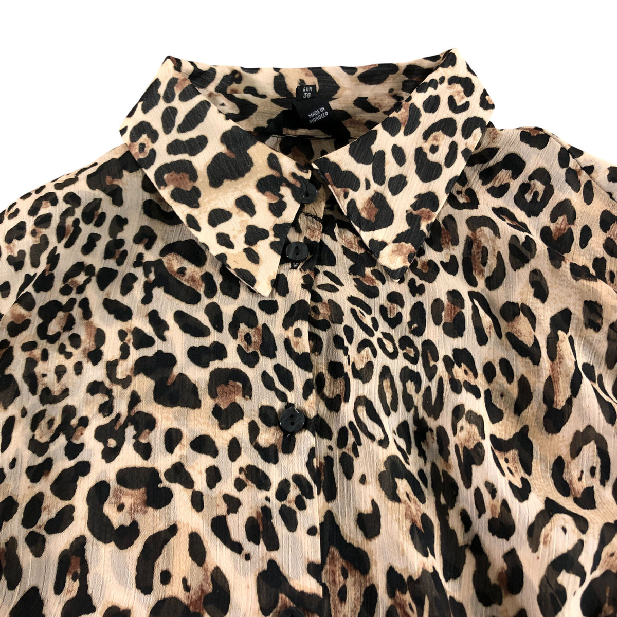 River Island Women's Leopard Print Blouse UK Size 12 Long Sleeve Casual Top