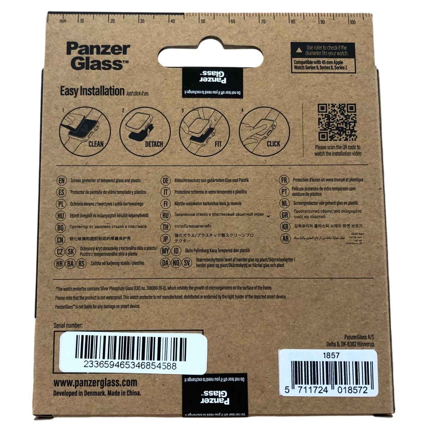 Panzer Glass Full Body Protector Apple Watch 45mm Transparent Antibacterial