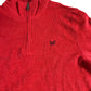 Branded Red Zip Neck Jumper Size M Men's Cotton Knitwear