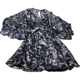 River Island Brown Abstract Cape Mini Dress - Size 8