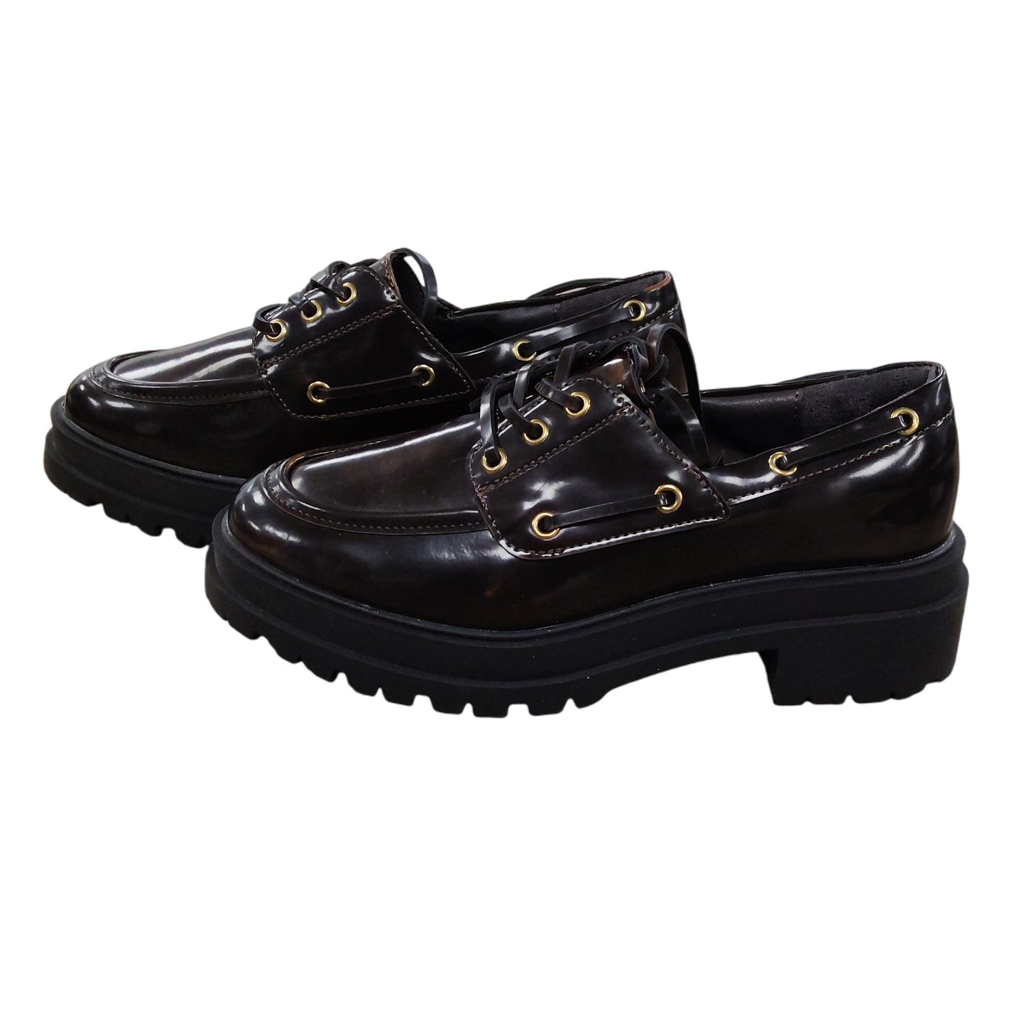 River Island Brown Lace Up Shoes Size UK4 Smart Casual Footwear