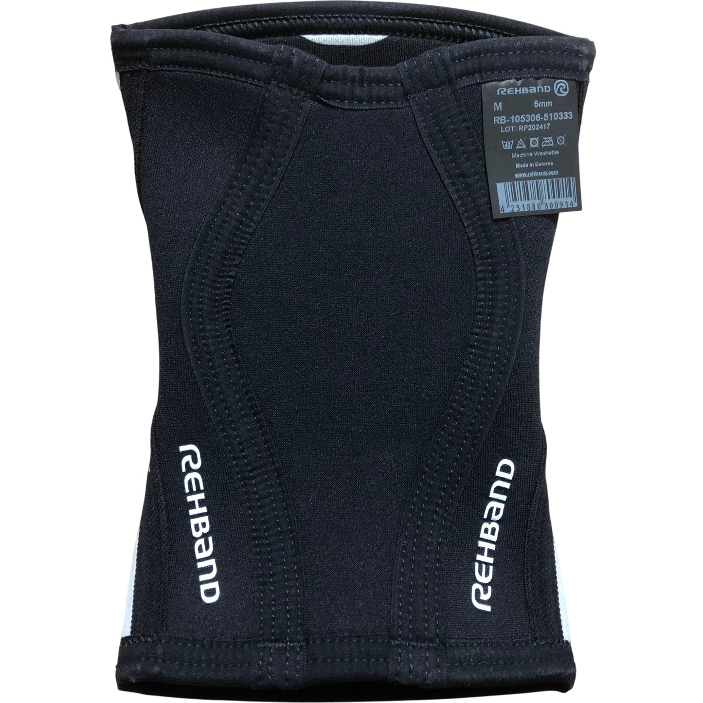 REHBAND 5mm RX Knee Single Sleeve M Junior Black Knee Support Fitness