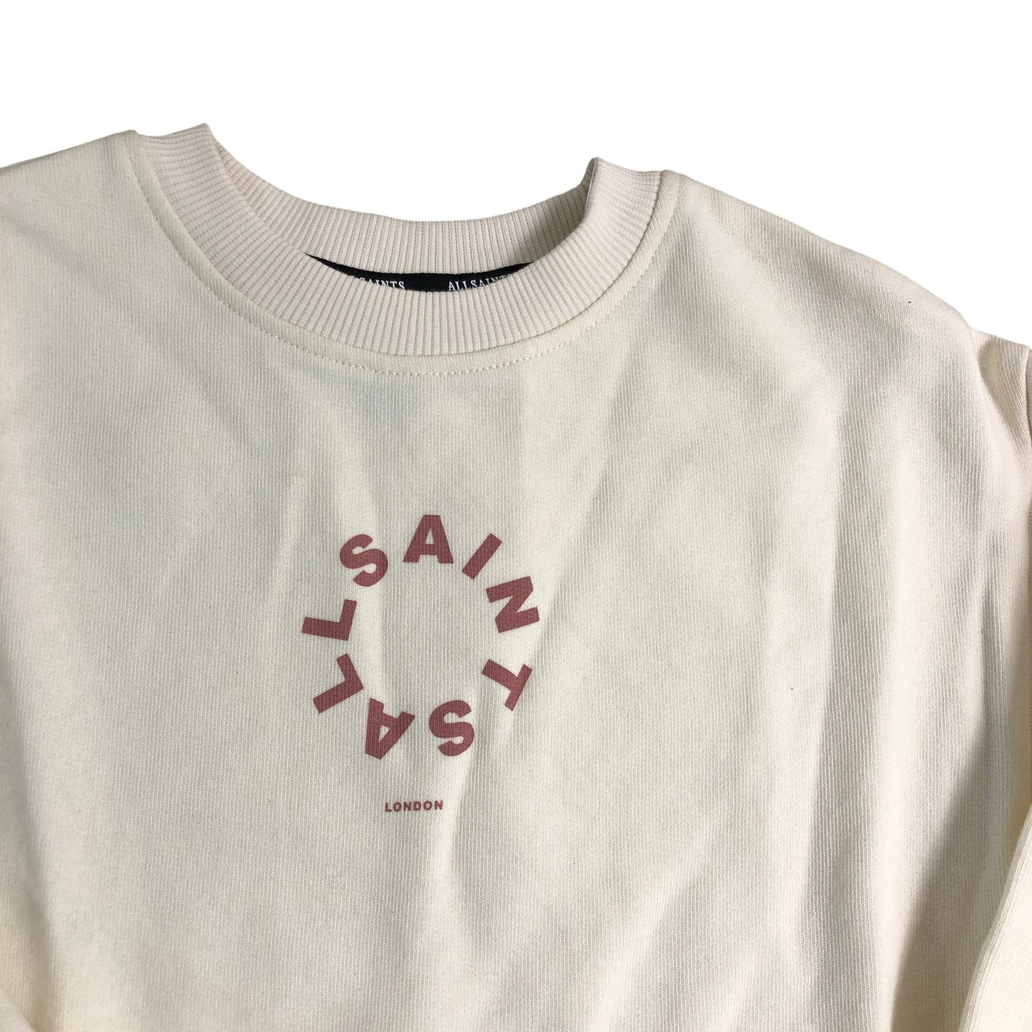 All Saints Girls Sweatshirt Dress 3-4 Years Cream Ruffle Detail Long Sleeve