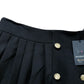 River Island Women's Black Pleated Skirt With Gold Buttons Fashion Size 16
