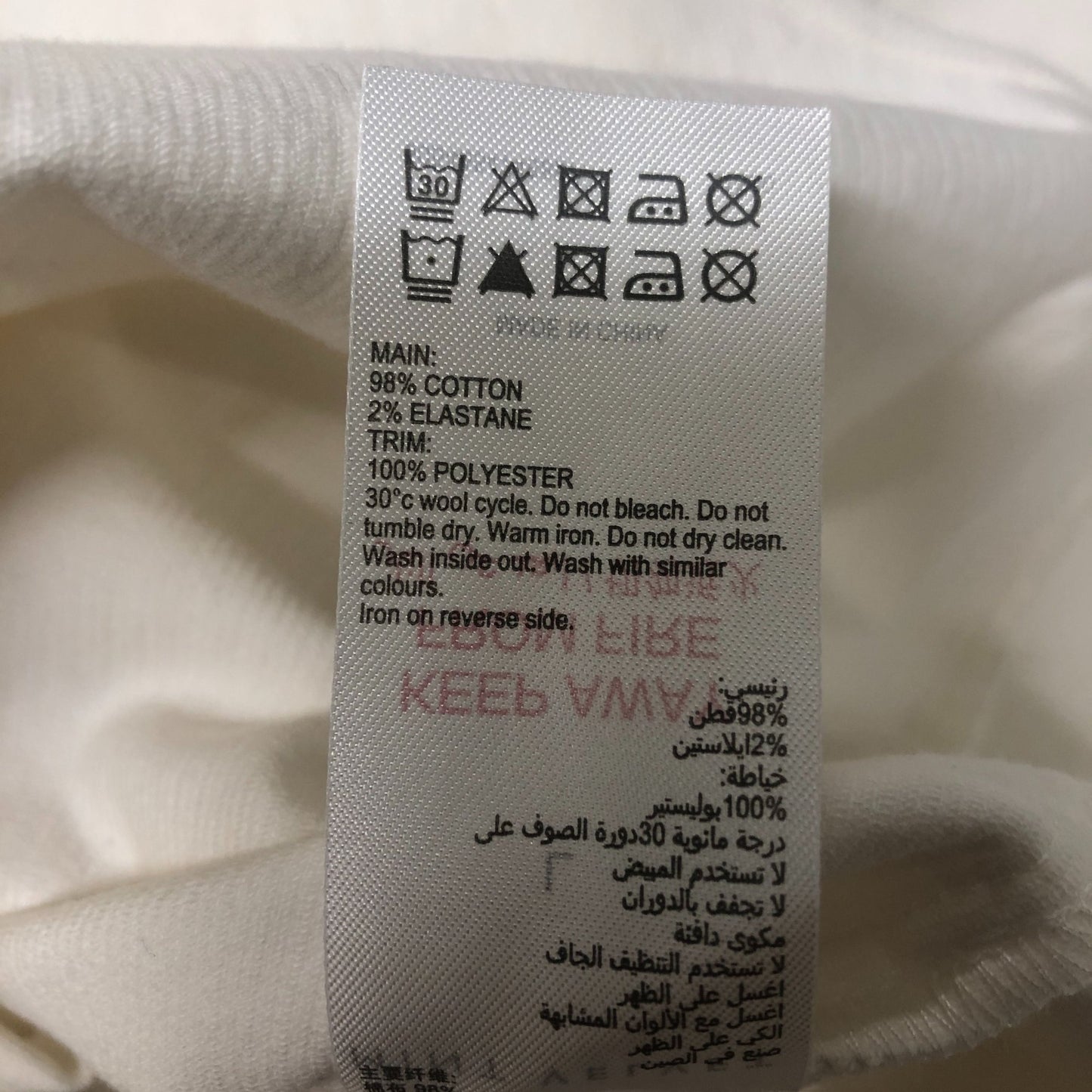 Blouse Women's White Long Sleeve Cotton Blend Button Detail Large