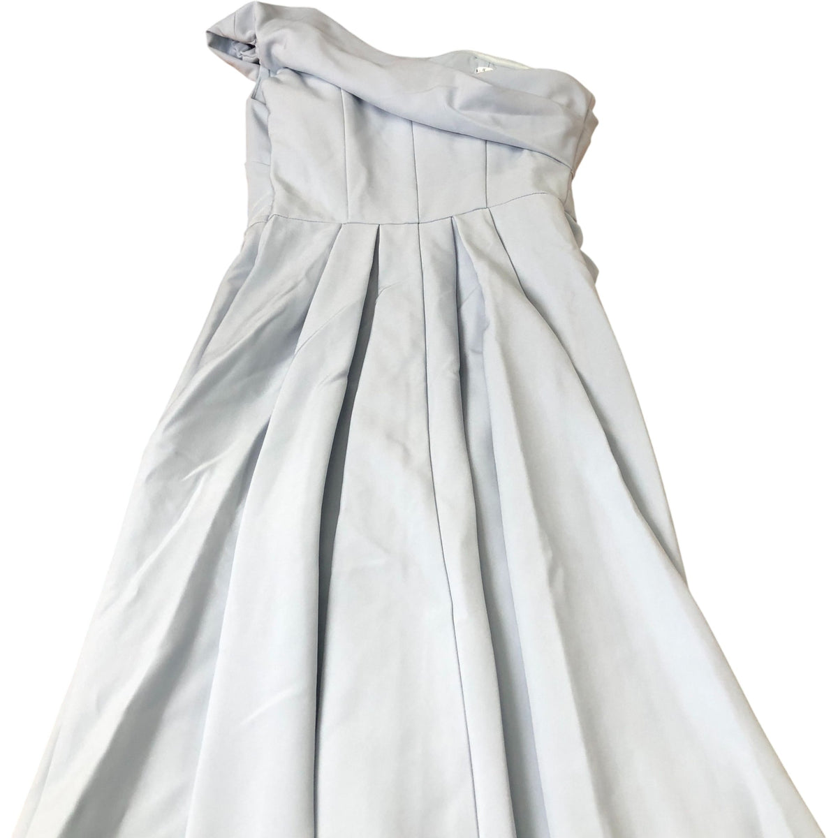 Jarlo Light Blue One Shoulder Dress Women's Formal Pleated Long UK8