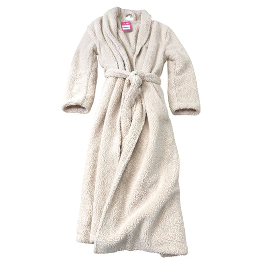 The White Company Beige Robe Size 10 Soft Plush Fabric Cosy Warm Loungewear