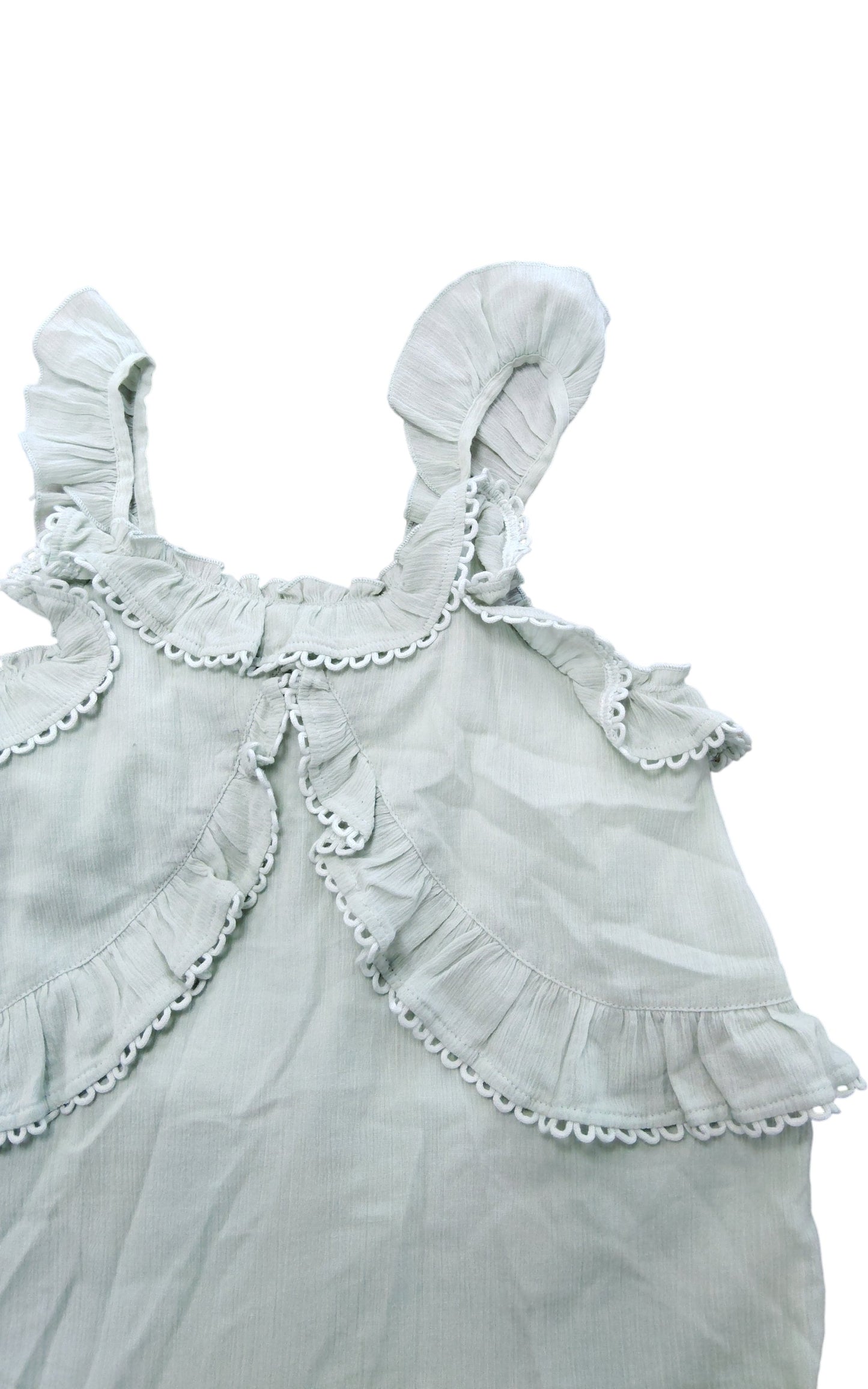 River Island Girls Dress 12 Years  Mint Green Ruffle Sleeveless Summer Dress