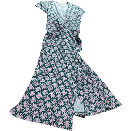Green Patterned Wrap Dress - UK 4