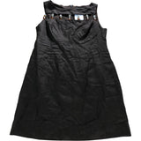 Brown Linen Dress UK10 Women's Sleeveless Decorative Stones