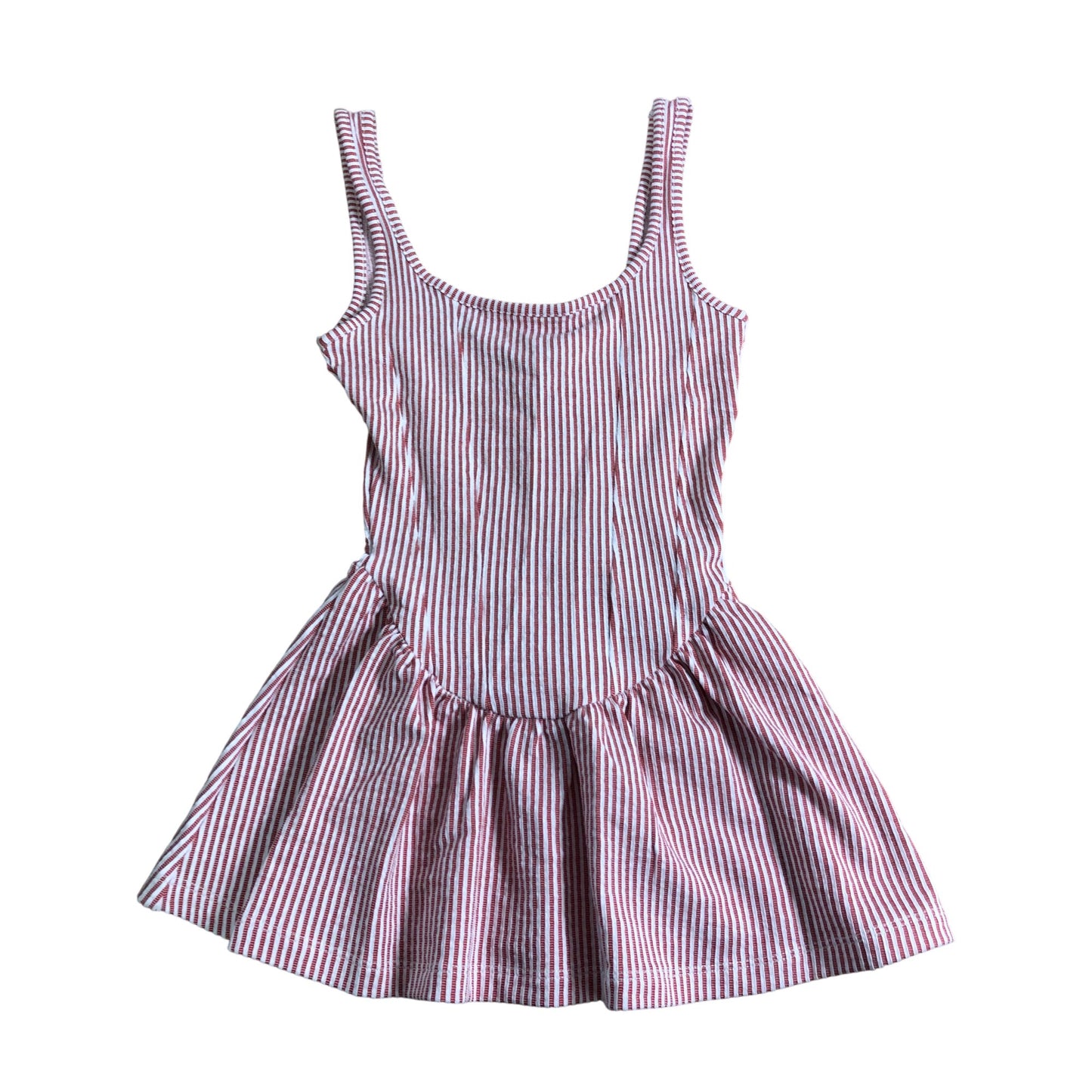 River Island Stripe Peplum Top UK XS Women's Red White Casual Summer