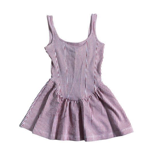 River Island Stripe Peplum Top UK XS Women's Red White Casual Summer