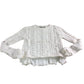 River Island Chunky Knit Sweater Size XS Women's Cream Pearl Detail Layered