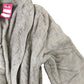 Grey Fleece Robe Soft Plush Bathrobe Size XL