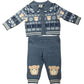 River Island Baby Toddler Knitted Set Bear Pattern Cardigan Pants 0-3 Months