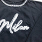 River Island Black Sweatshirt With Crystal Milan Detail Size L