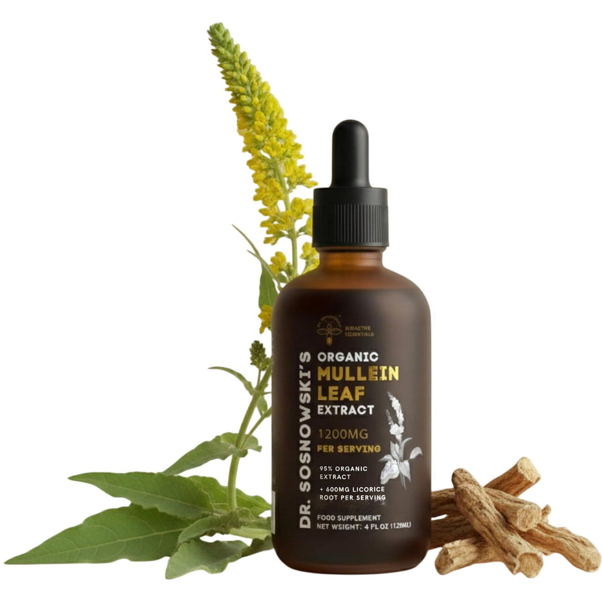 Dr Sosnowski's Organic Mullein Leaf Extract 1200mg Concentrated Herbal Formula