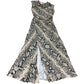 River Island Snake Print Dress UK6 Women's Sleeveless Maxi Beige
