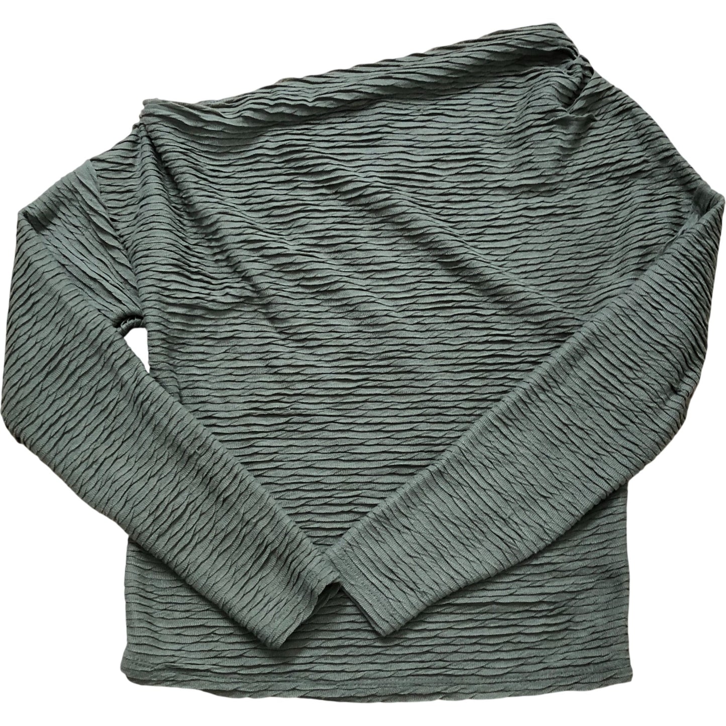 River Island Relaxed Long Sleeve Top UK S Women's Textured Pattern Green