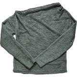 River Island Relaxed Long Sleeve Top UK S Women's Textured Pattern Green