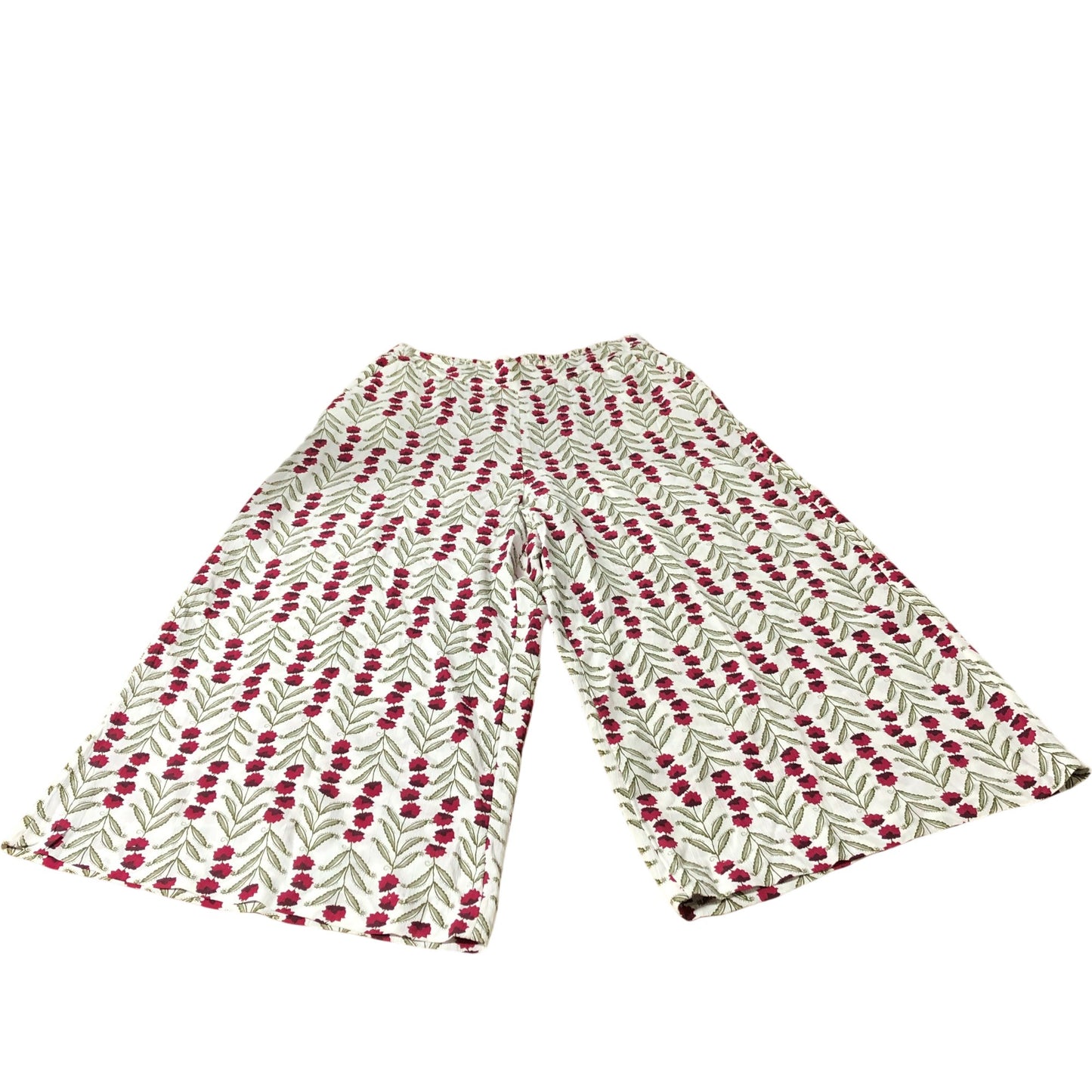Branded Floral Print Wide Leg Trousers - Size 18