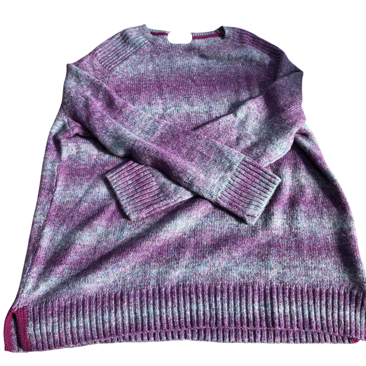 Women's Long Sleeved Sweater UK Size 24 Purple Multi Colour Knit