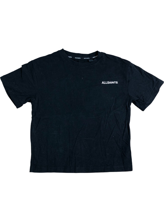 AllSaints Black T-Shirt Size 4-5 Years Kids Short Sleeve Cotton Top
