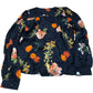 Baukjen Floral Print Blouse UK Size 10 Women's Long Sleeve Viscose Black