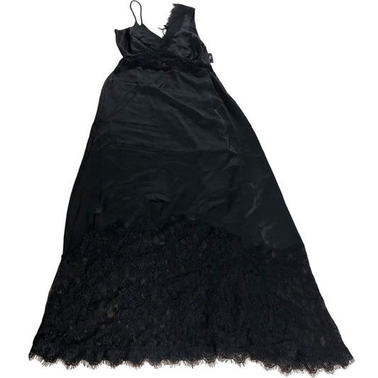 Black Lace Trim Dress UK6 Women's Sleeveless