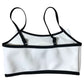 River Island Girls Bow Top Age 7-8 Years Cropped Cream Black Trim
