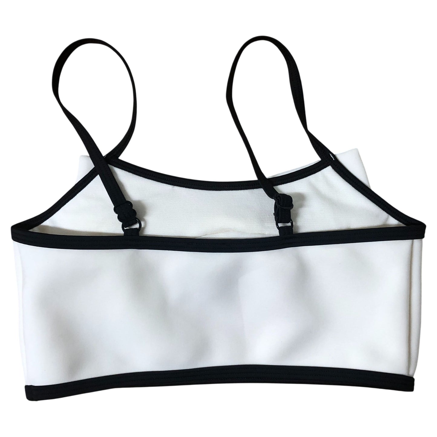 River Island Girls Bow Top Age 7-8 Years Cropped Cream Black Trim