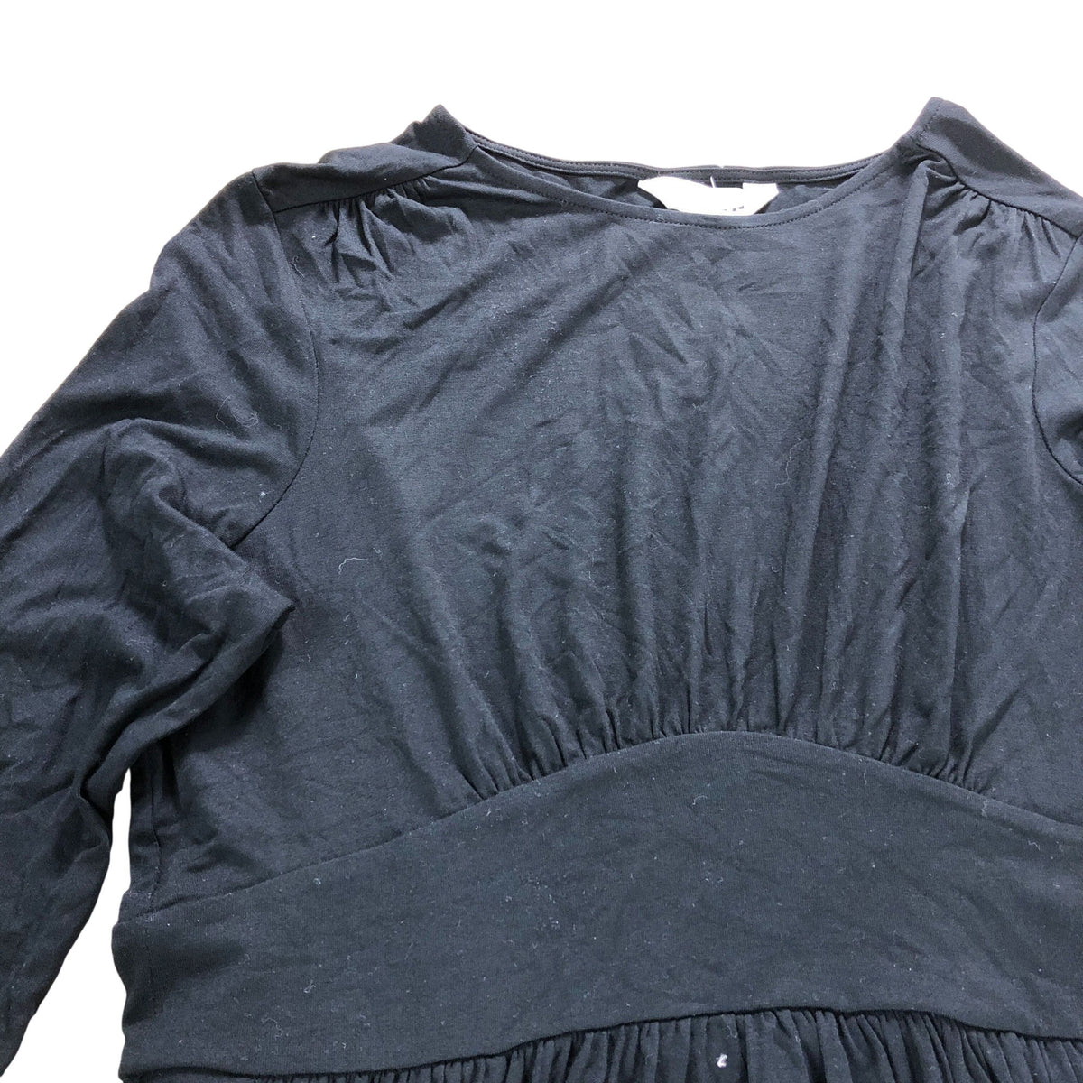 UK12R Women's Black Long Sleeve Dress Jersey