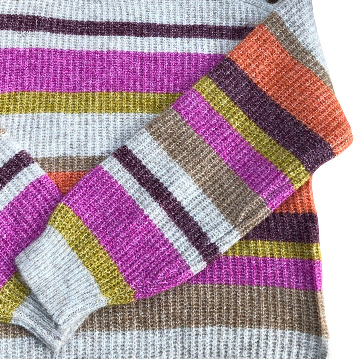 Striped Sweater Women's Colourful Knitted Long Sleeve High Neck
