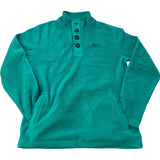 Weird Fish Green Button Up Fleece Size M