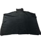 Black Wool Blend Roll Neck Knit Poncho One Size