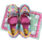 Hot Chocolate Design Geometric Heels Size UK 8 Women's Colourful Patterned Shoes