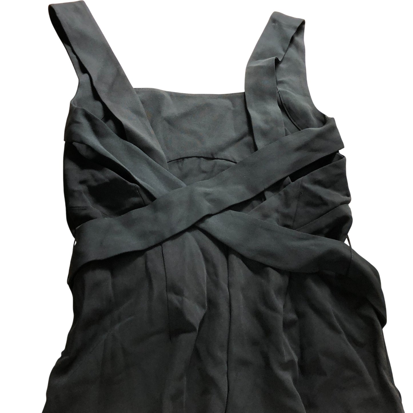 Branded Black Cross Back Belted Jumpsuit - Size 8