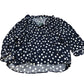 Baukjen Polka Dot Blouse Size 16 Women's Viscose Navy Blue Button Up Shirt