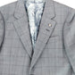 River Island Suit Jacket UK36 R Men's Grey Check Formal Blazer with Floral Liner