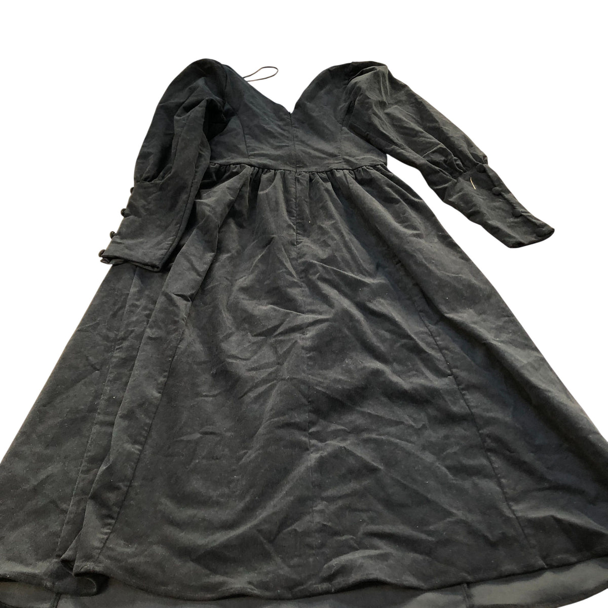 Baukjen Black Dress UK8 Women's Long Sleeve V Neck Organic Cotton Stretch